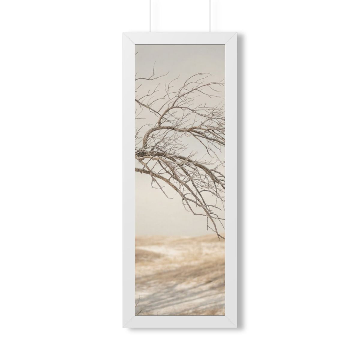 Framed Vertical Poster - Winter Branch Solitude Landscape —...