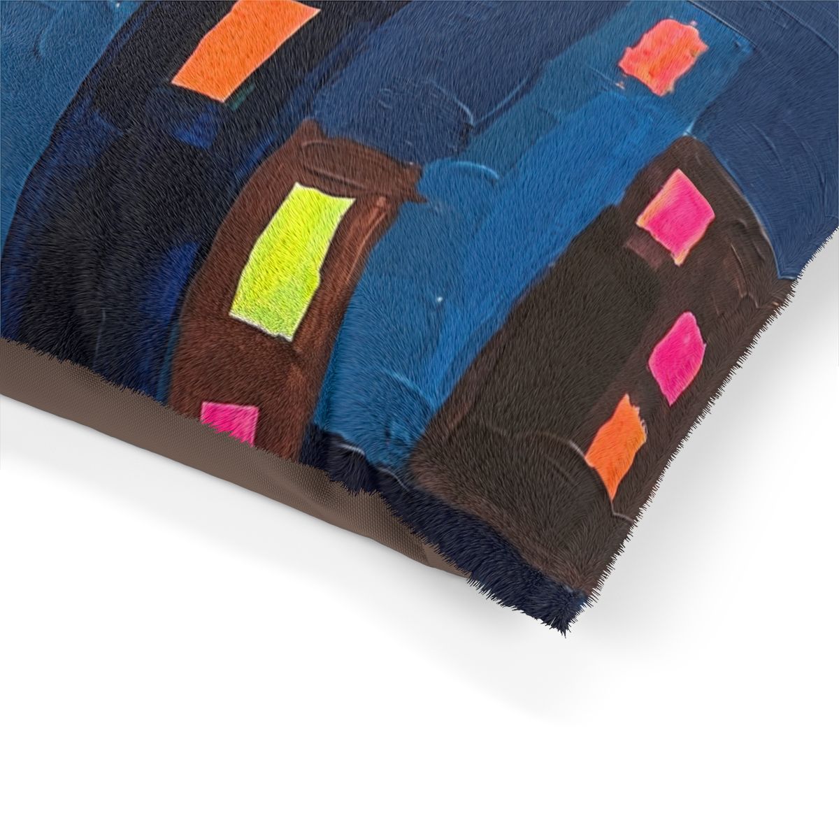 Pet Bed - Cozy Midnight Neon Skyline Pet Bed | Echovira...
