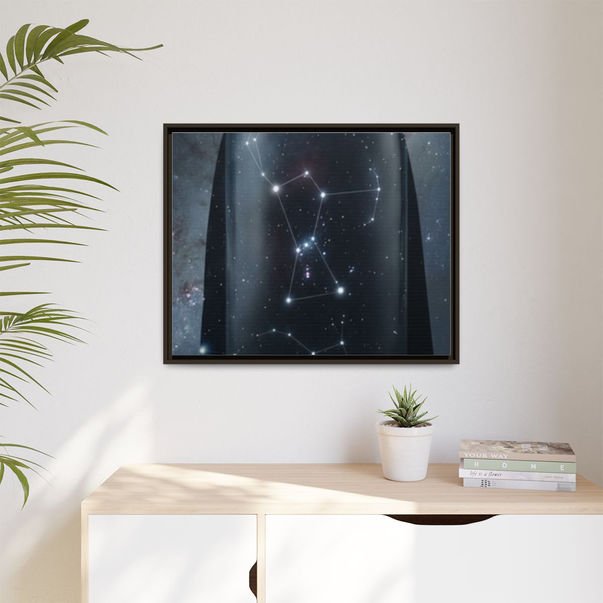 Matte Canvas, Framed - Cosmic Sentinel Orion Constellation...