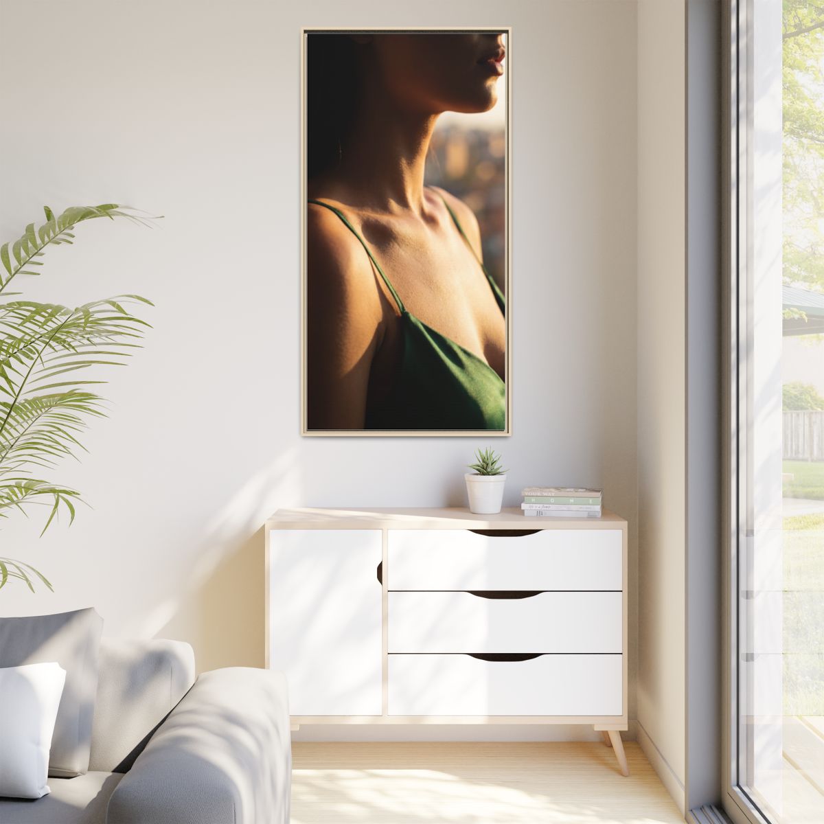 Golden Hour Matte Canvas - Framed Sunset Wall Art — Natural...