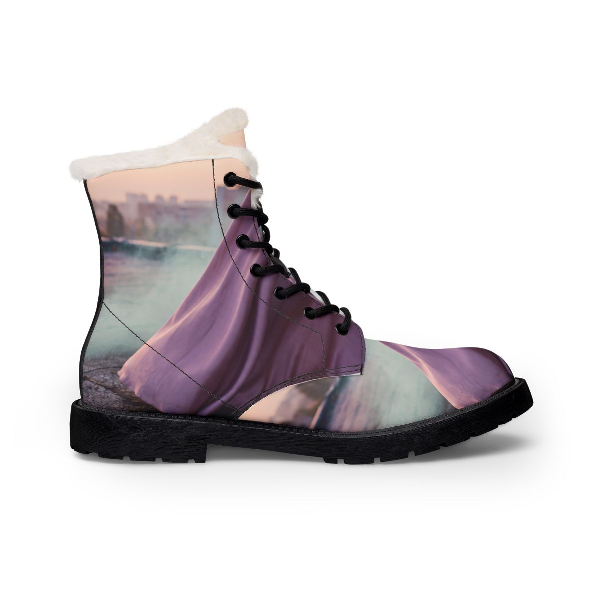 Lilac Skyline Women's Fur and Leather Boots