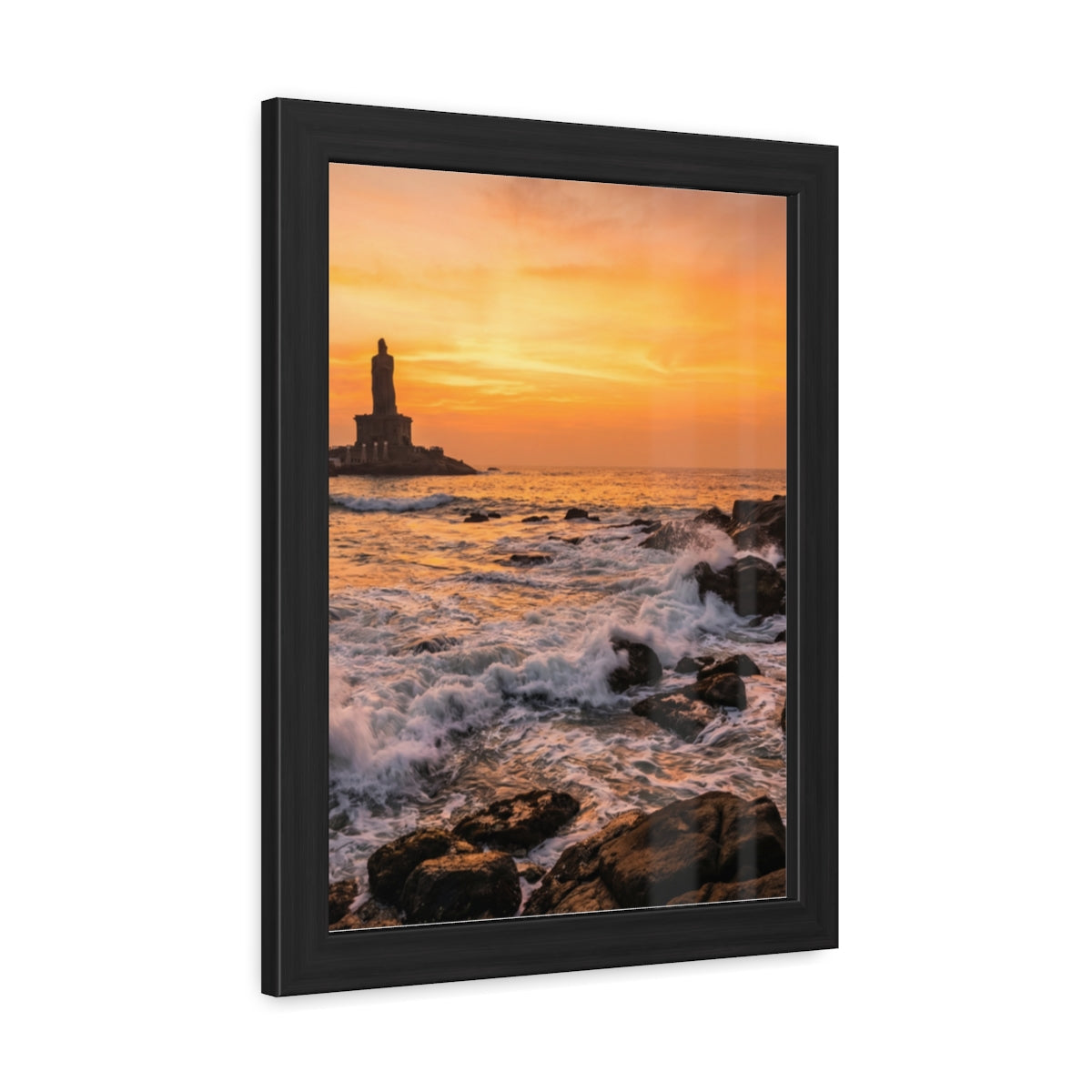 Framed Posters - Coastal Golden Glow — Portrait