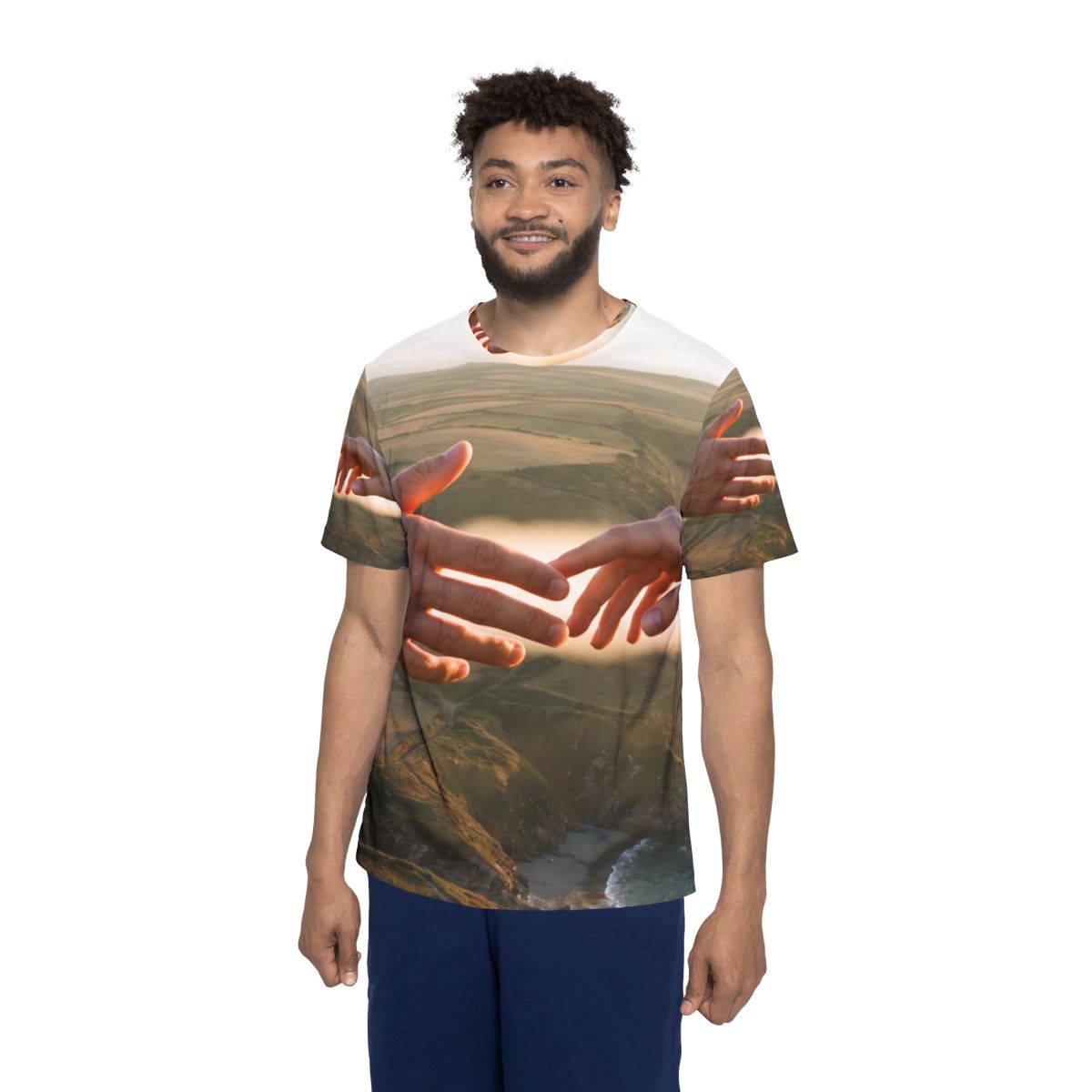 Men's Sports Jersey - The Infinite Touch | Ethereal Coastal...