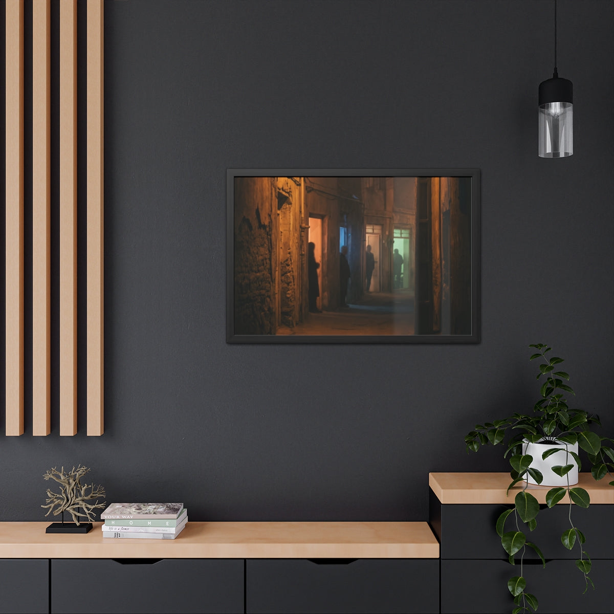 Framed Posters - Shadowed Alleyway Mystery Art Print —... |...