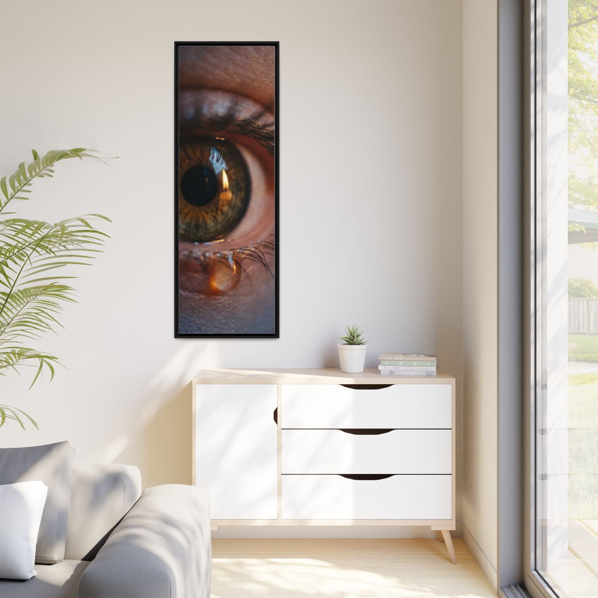 Matte Canvas, Framed - Amber Iris Reflection Fine Art Print...