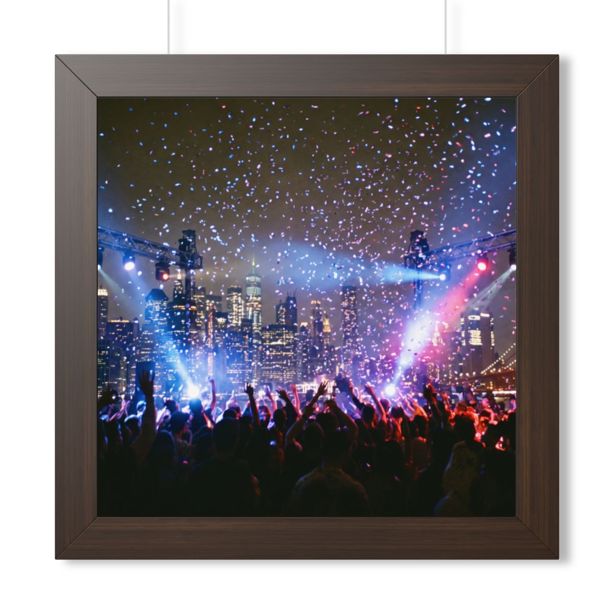 Framed Horizontal Poster - City Skyline Festival Euphoria......