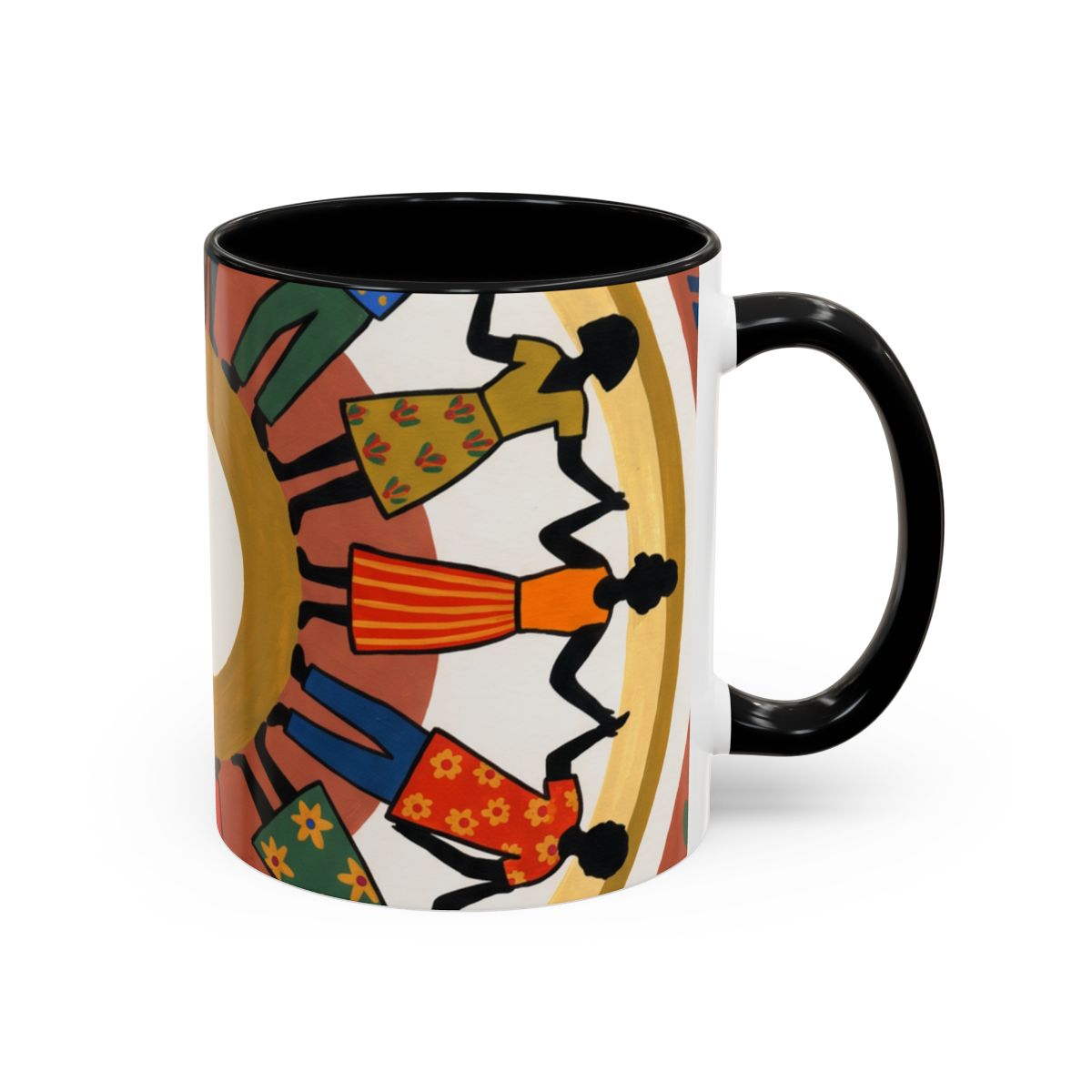 Accent Coffee Mug - Unity Mandala Folk Art | Echovira...