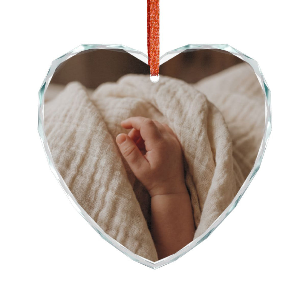 Crystal Glass Ornament - Cozy Newborn Muslin Blanket Art |...