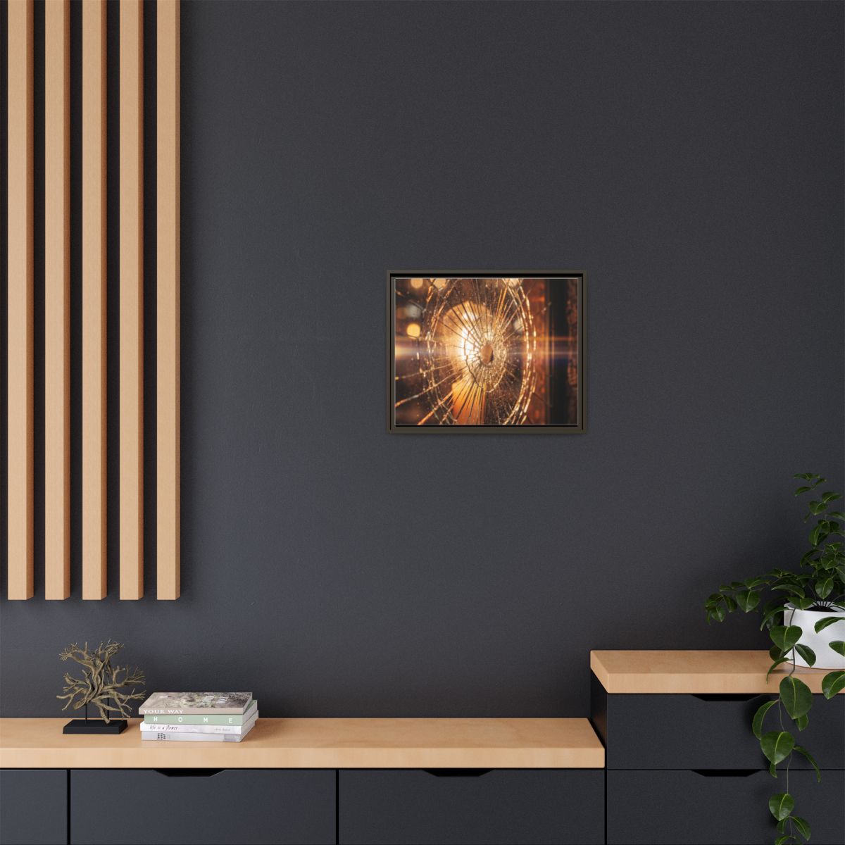 Framed Matte Canvas - Shattered Glass — Espresso / 1.25"