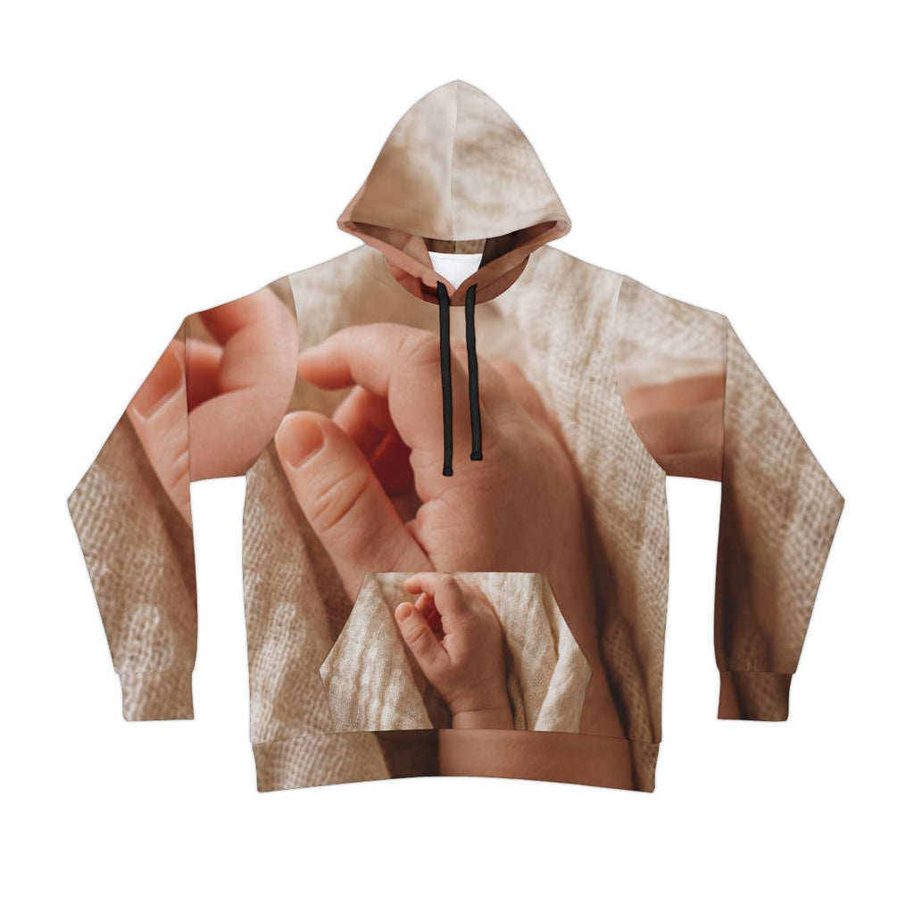 Athletic Hoodie - Tender Newborn Hand in Soft Muslin Blanket...