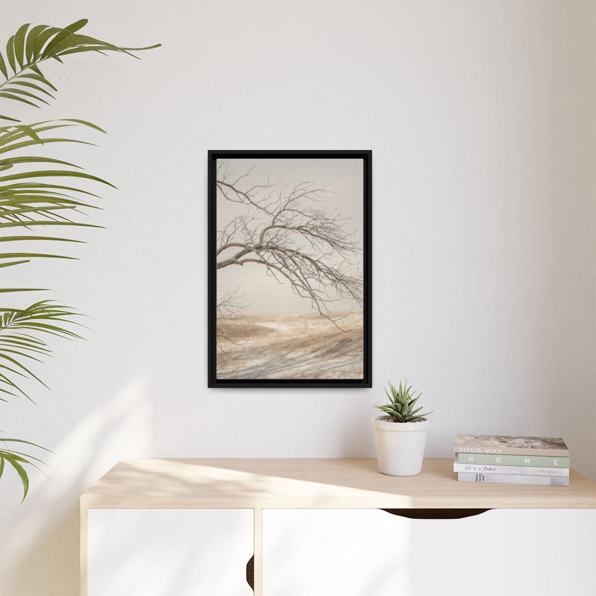Matte Canvas, Framed - Winter Branch Solitude Landscape —......