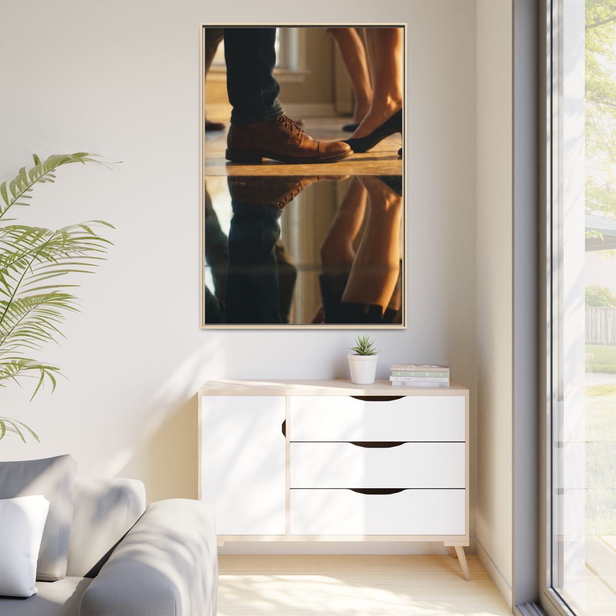Matte Canvas, Framed - Golden Hour Reflections Cinematic Art...