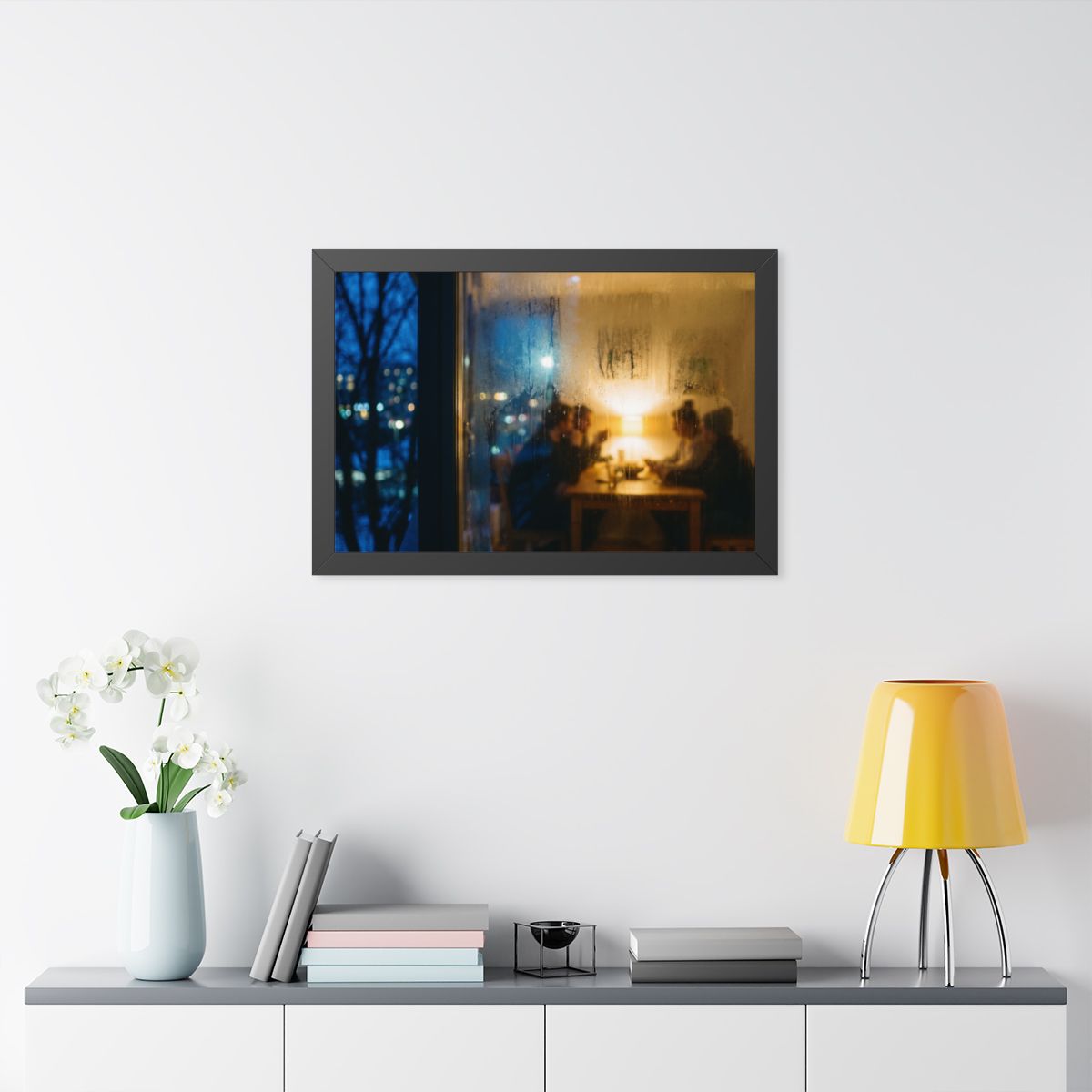Framed Horizontal Poster - Twilight Gathering — Black... |...