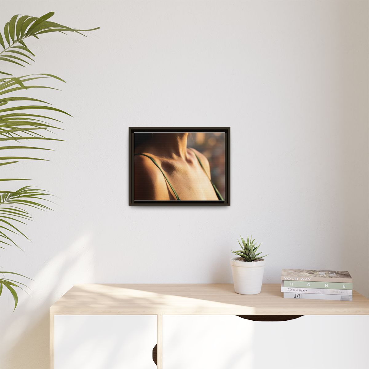 Golden Hour Matte Canvas - Framed Sunset Wall Art — Espresso...