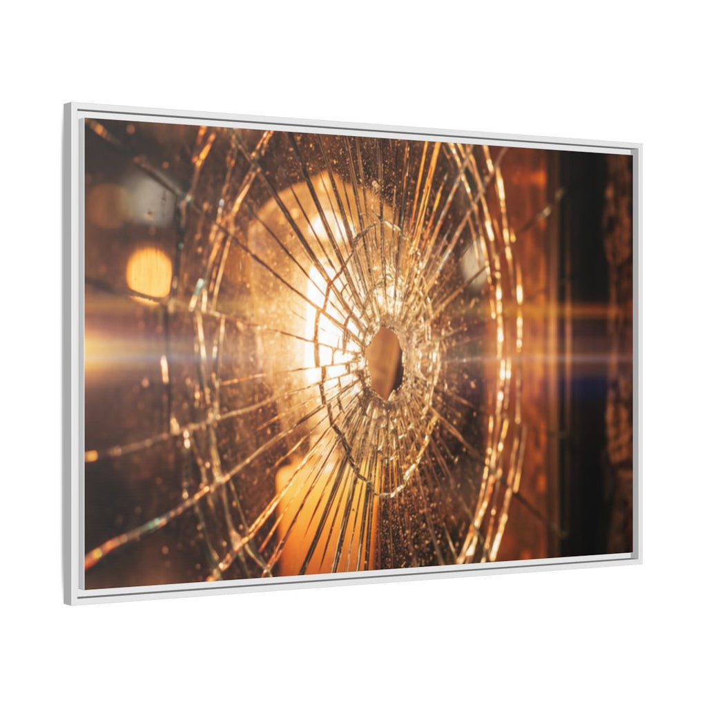 Framed Matte Canvas - Shattered Glass — White / 1.25"