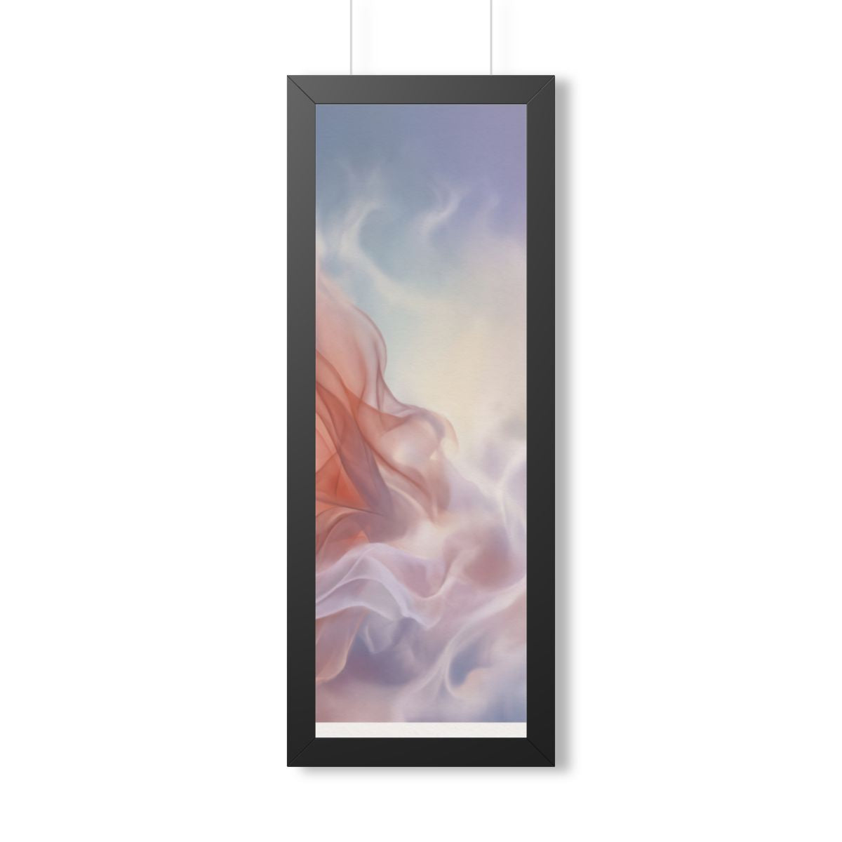 Framed Vertical Poster - Ethereal Silk Flow Pastel... |...