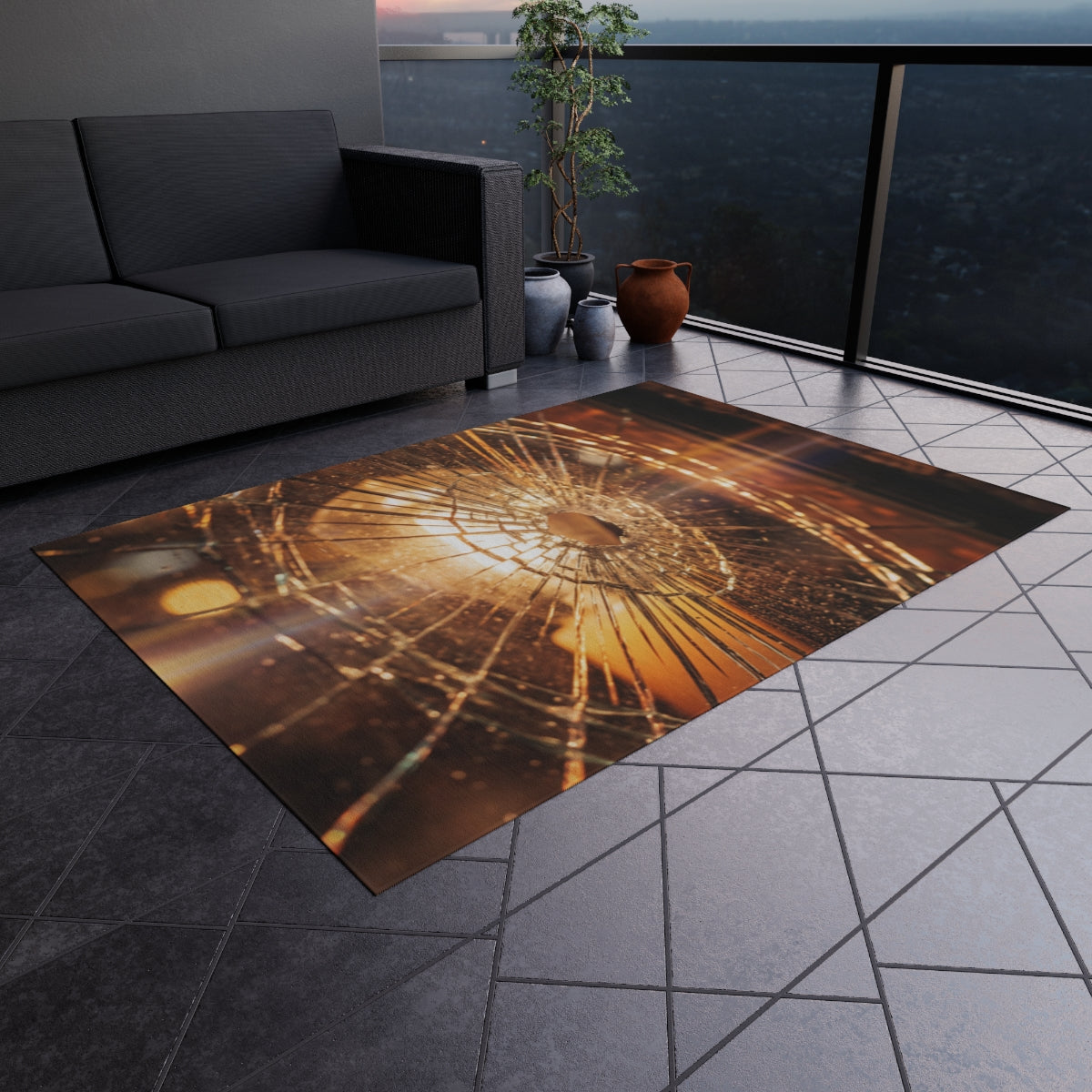 Outdoor Rug - Fractured Glow | Echovira Gallery