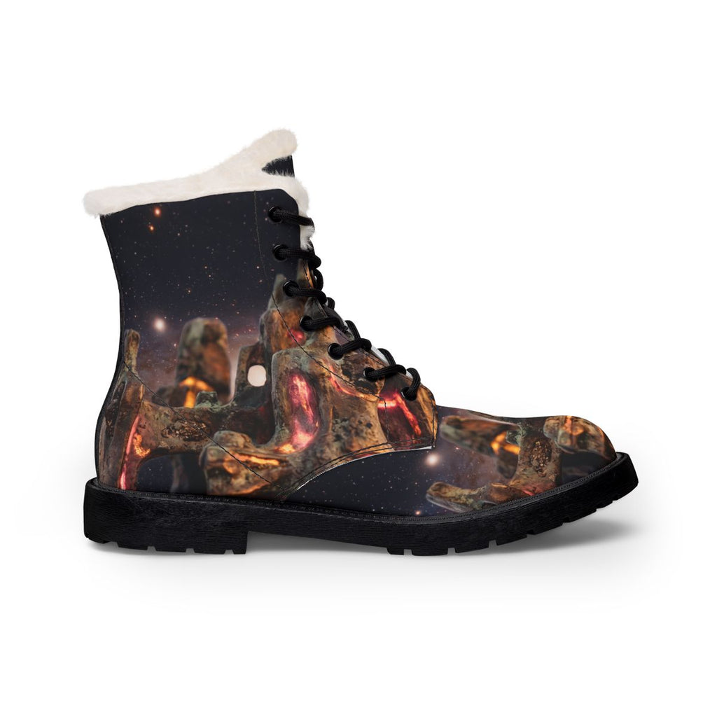Cosmic Sentinels Men's Fur Leather Boots