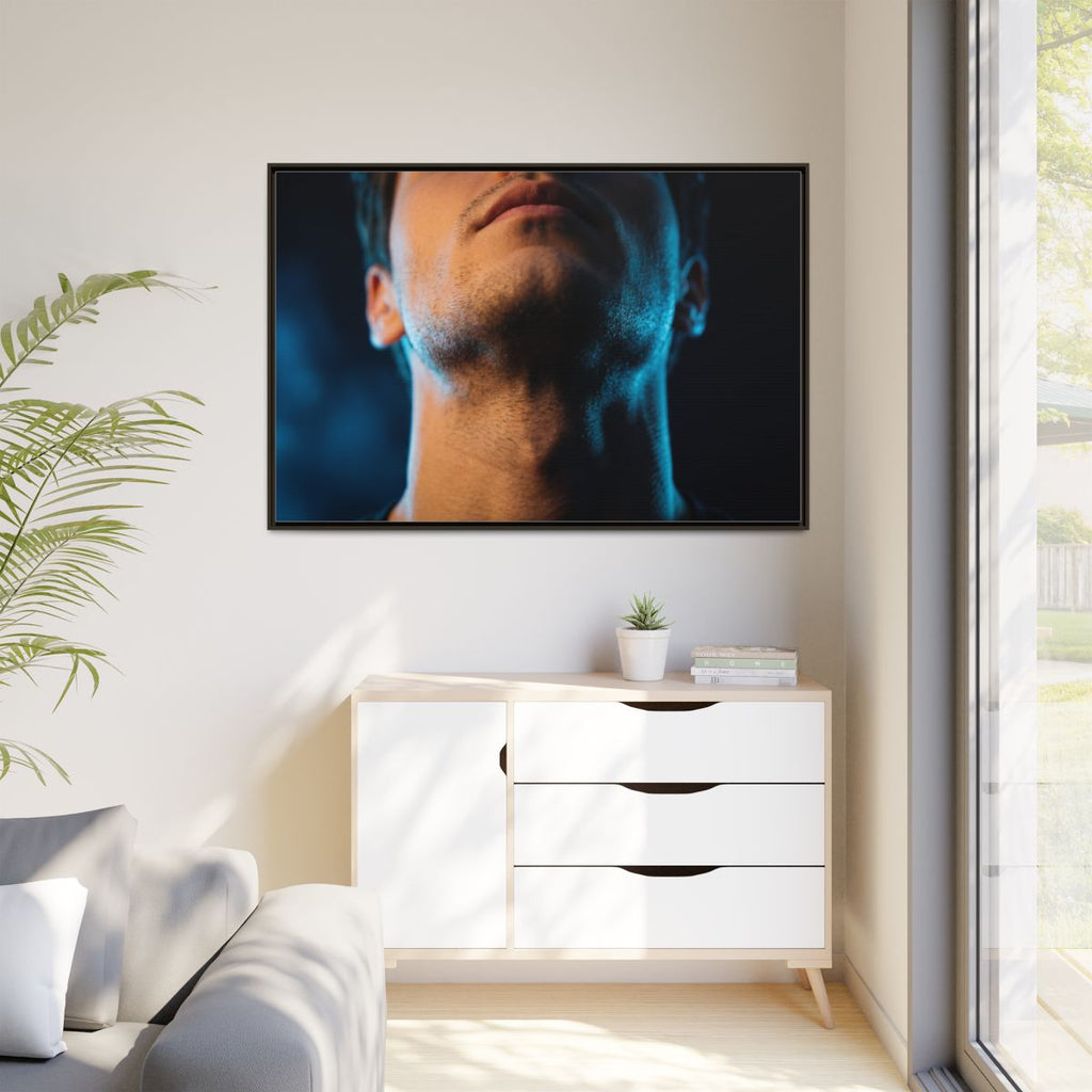 Matte Canvas, Framed - Neon Shadows Cinematic Portrait Art...