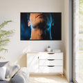 Matte Canvas, Framed - Neon Shadows Cinematic Portrait Art...