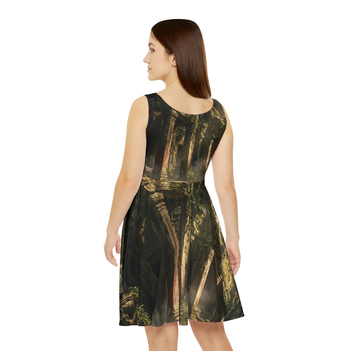 Women's Skater Dress - Jungle Temple | Echovira Gallery