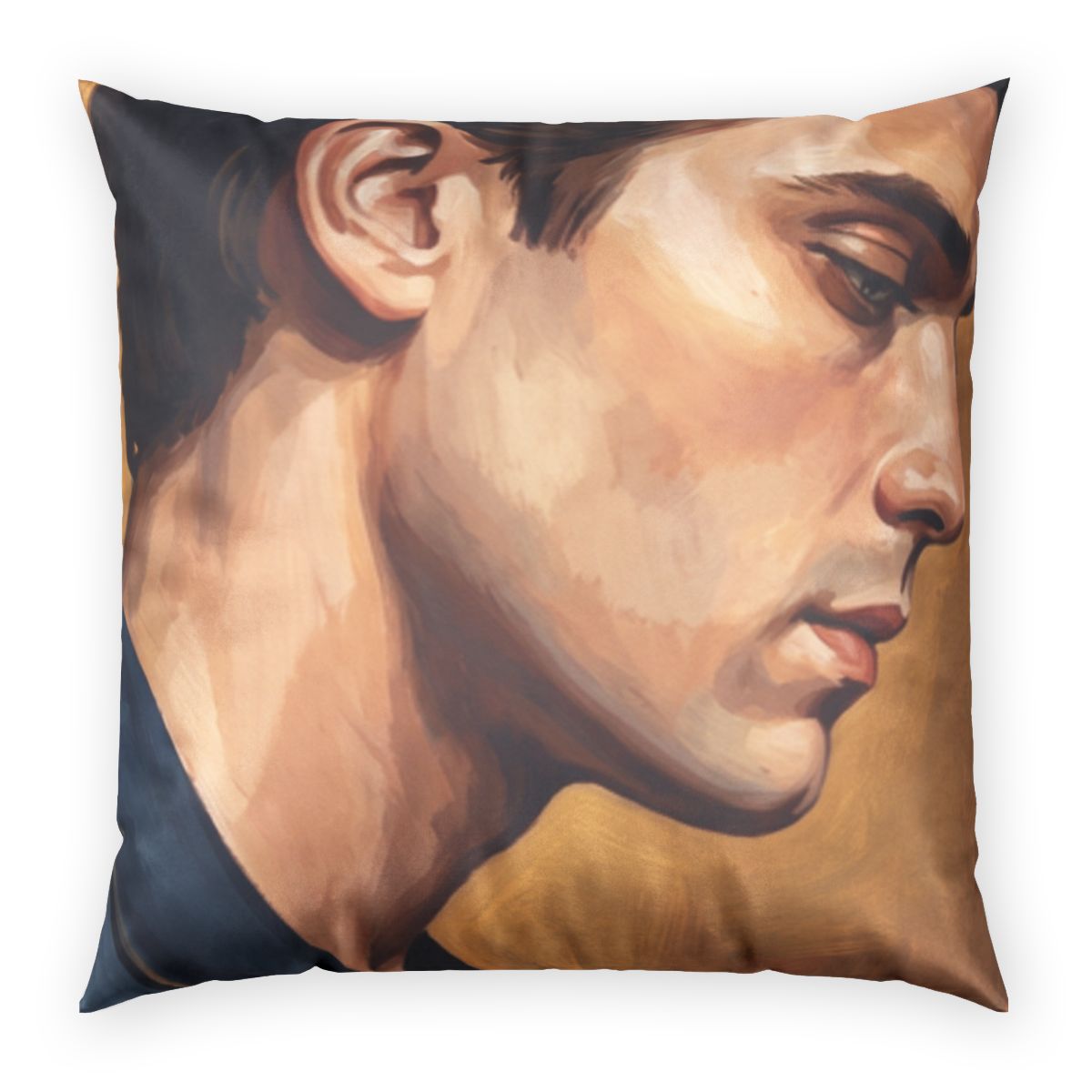 Poly Velvet Pillow - Art Deco Noir Gentleman Portrait Fine...
