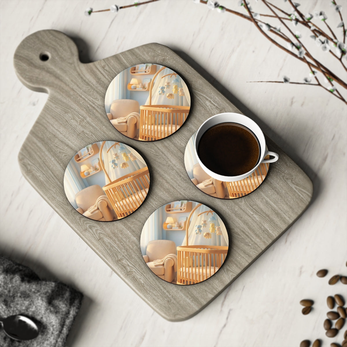 Soft Blue Coasters - Tabletop Serenity