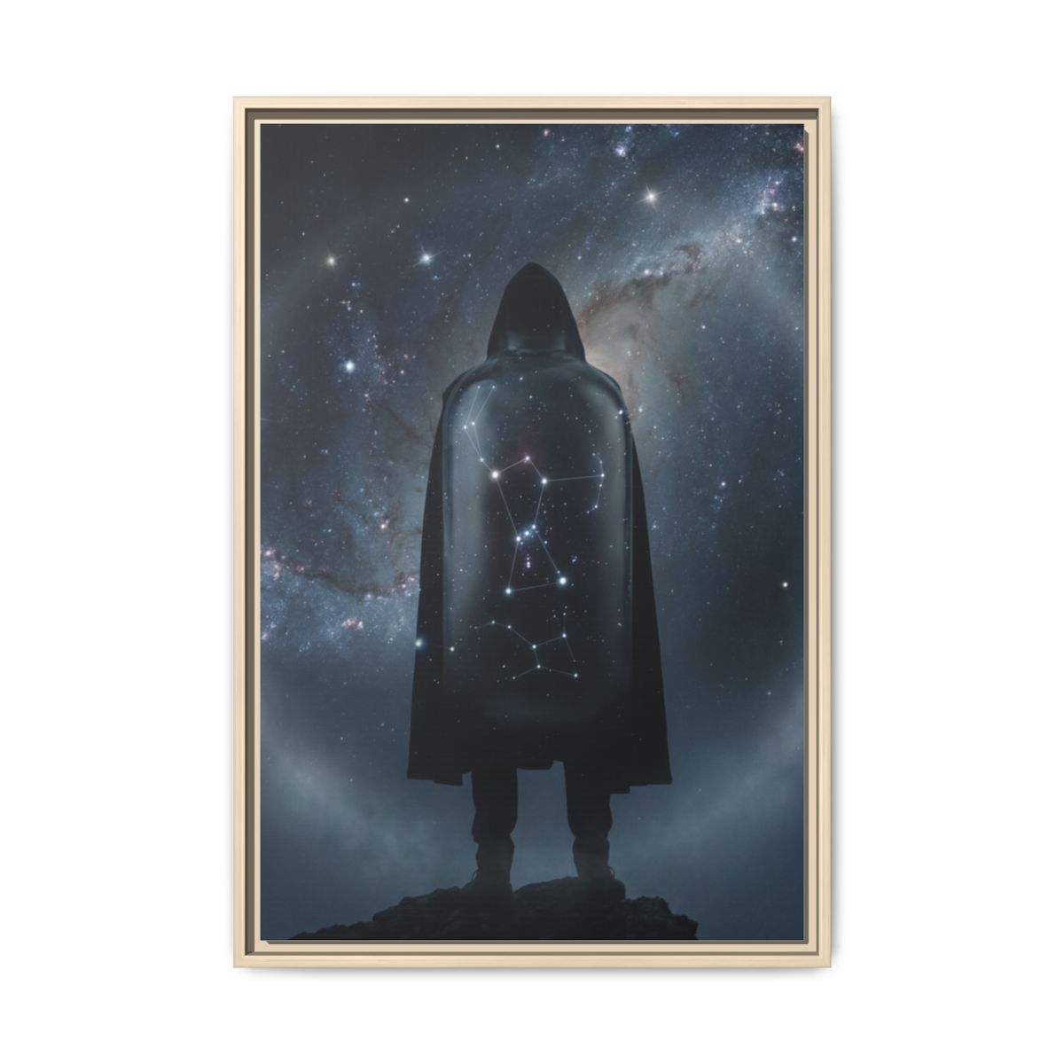 Framed Matte Canvas - Cosmic Sentinel — Natural / 1.25" (8×10, 9×12, 11×14, 12×16, 10×20, 12×18, 16×20, 16×24, 12×36, 18×24, 20×24, 16×32, 20×30, 24×30, 16×48, 24×32, 24×36, 24×48, 20×60, 30×40, 32×48, 30×60 & 40×60)