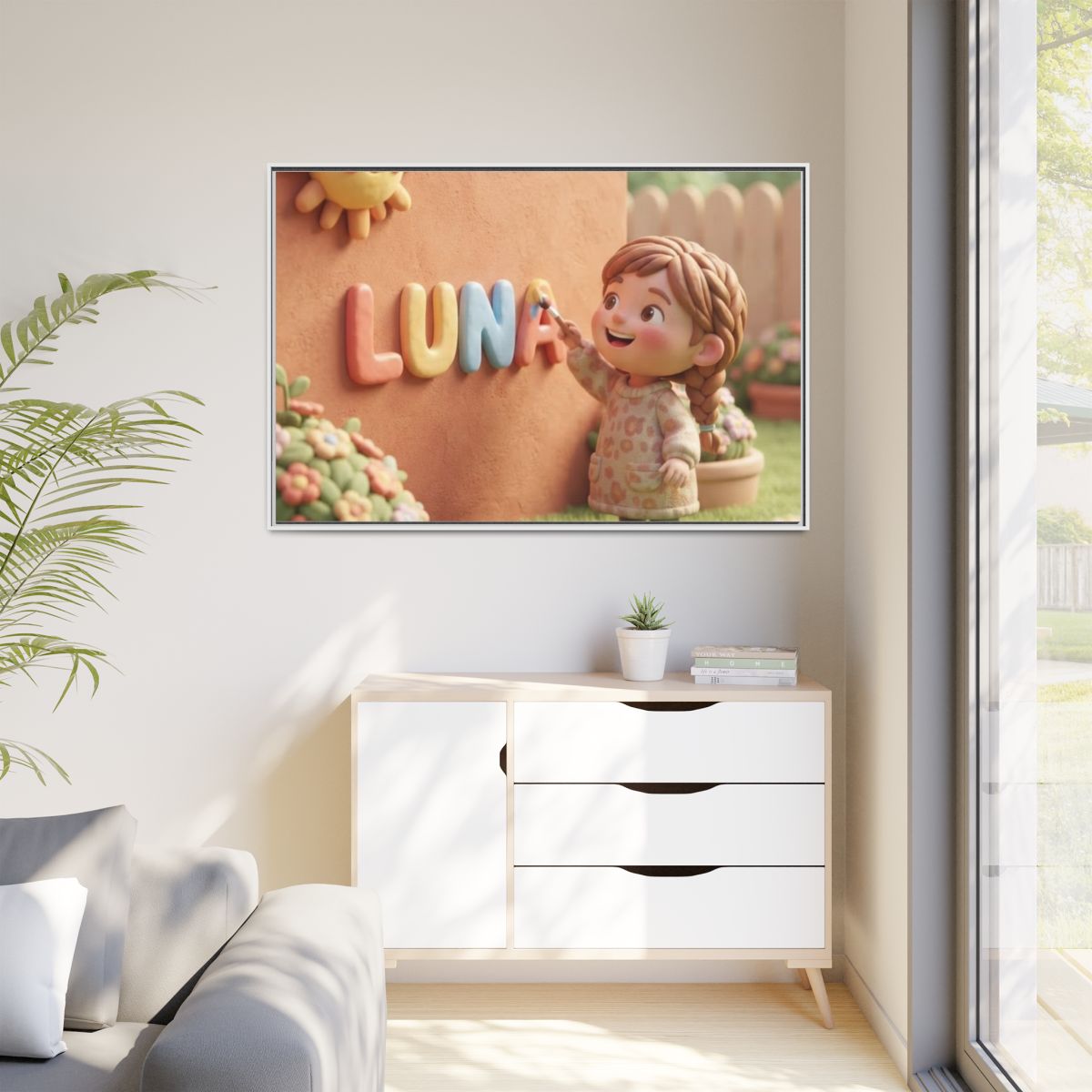 Matte Canvas Framed - Luna Sunshine Clay — White / 1.25"......