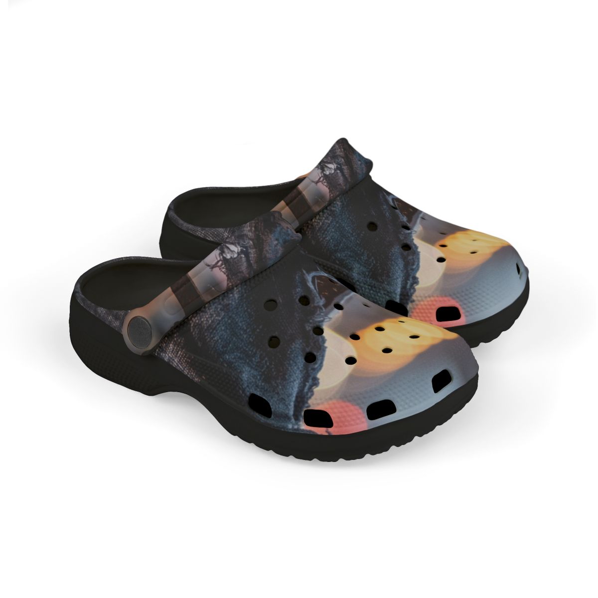 Kids' Clogs with Moody Rain Street Heart Art