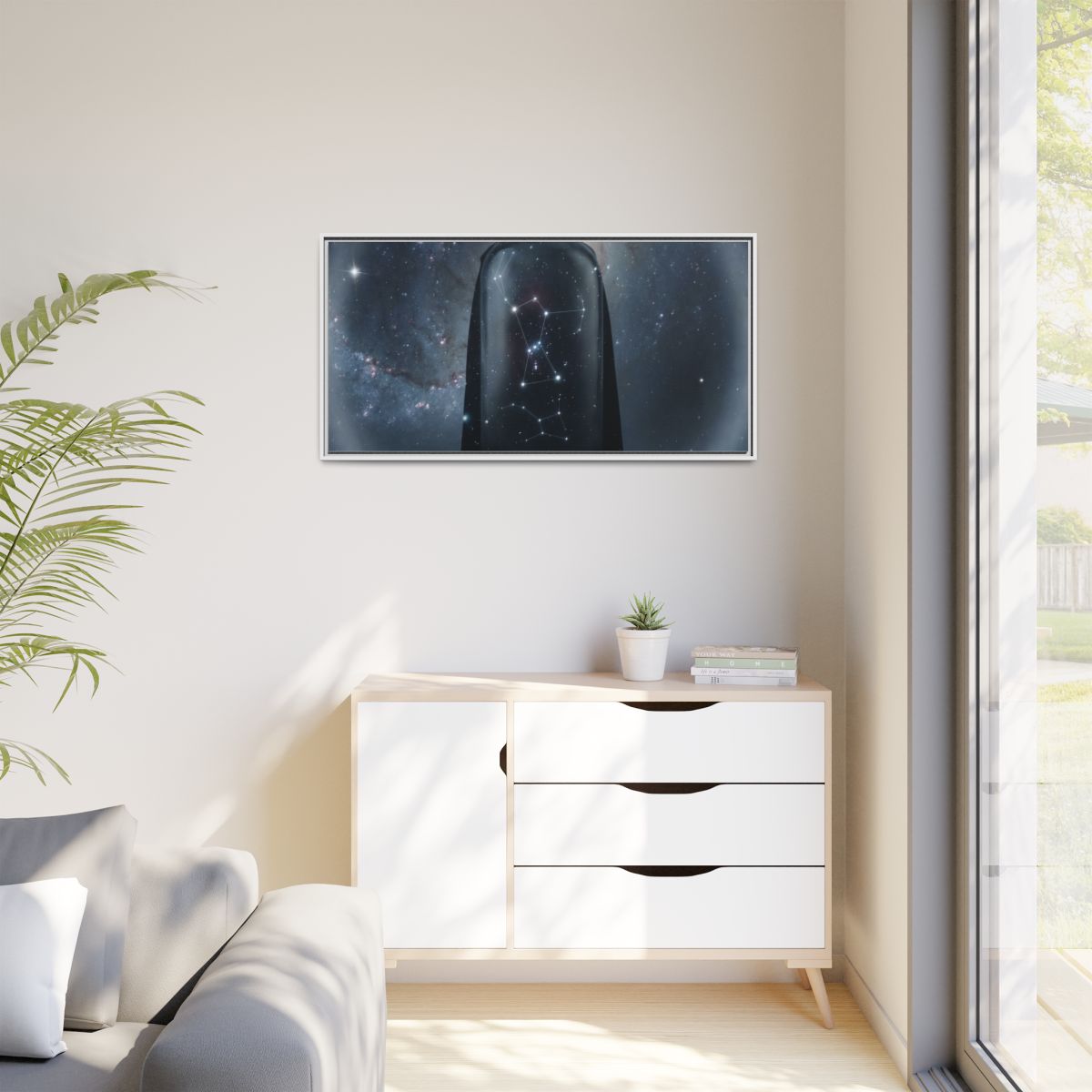 Matte Canvas, Framed - Cosmic Sentinel Orion Constellation...