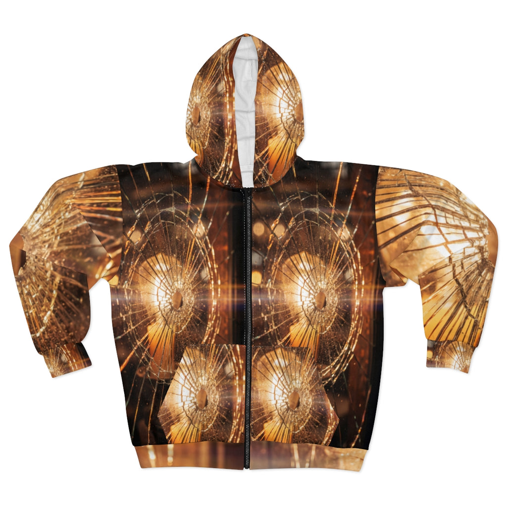 Unisex Zip Hoodie - Shattered Light and Golden Glow Fine Art...
