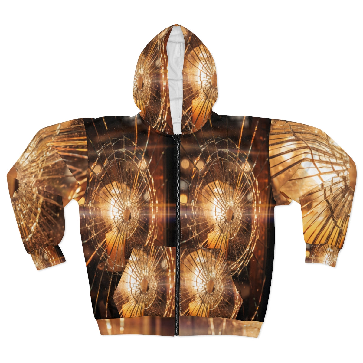 Unisex Zip Hoodie - Shattered Light and Golden Glow Fine Art...