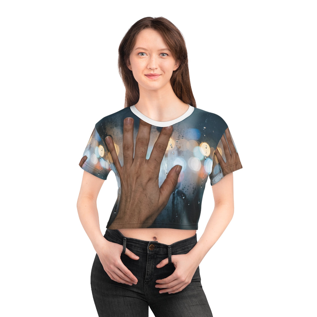 Rainy City Window Art Crop Tee