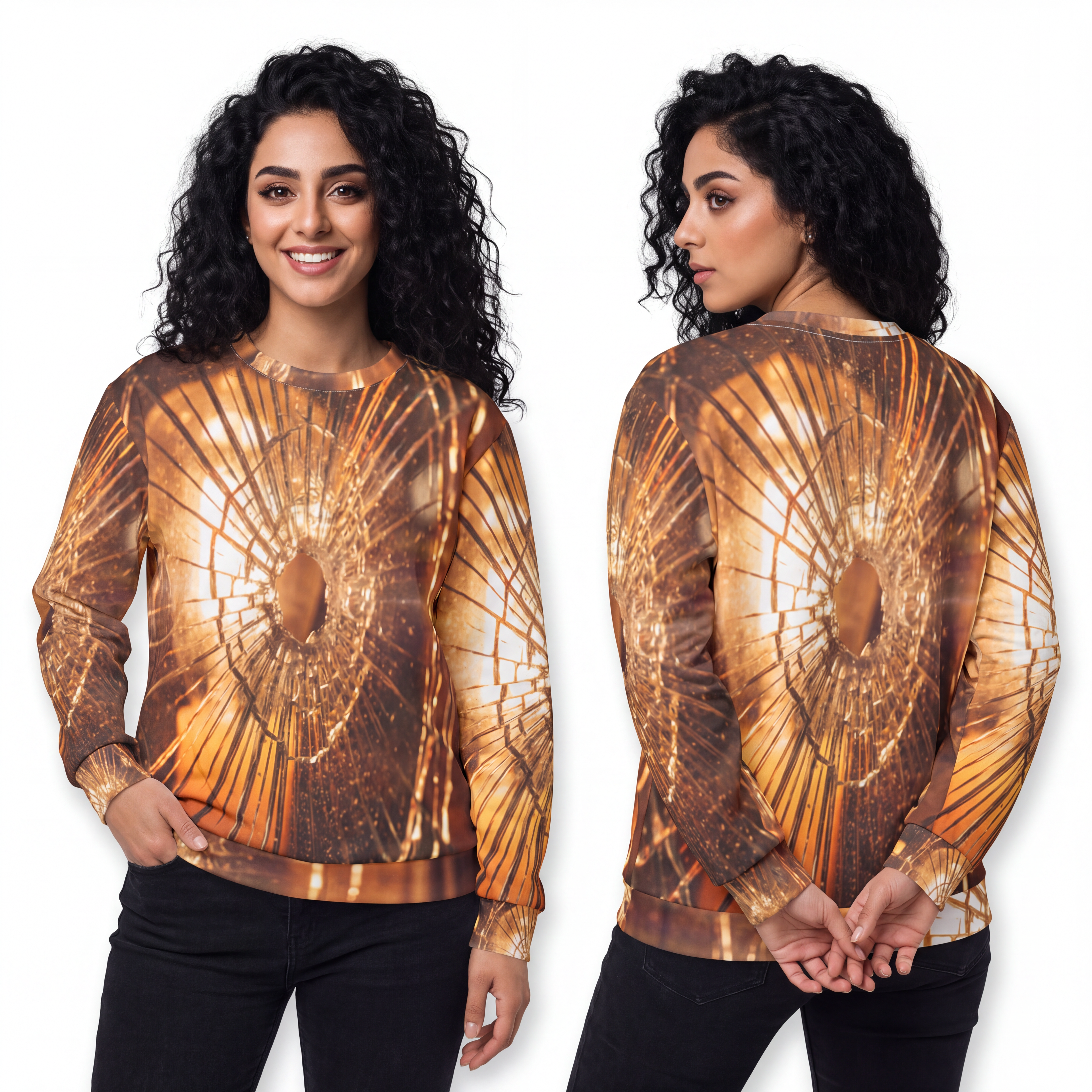 Unisex Sweatshirt - Fractured Glow | Echovira Gallery