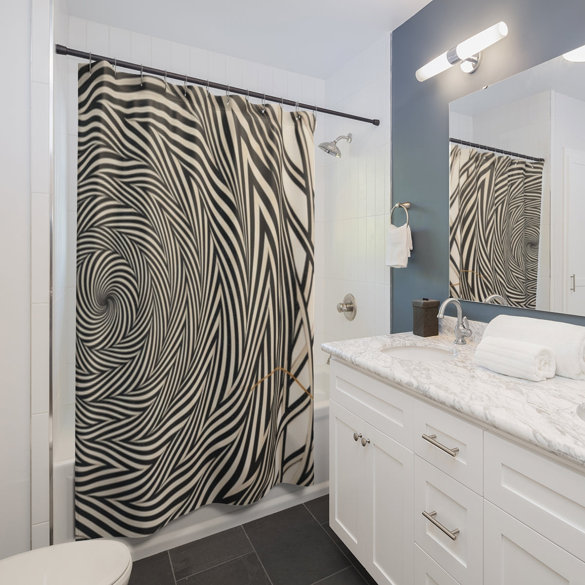 Shower Curtain - Kinetic Vortex Spa Statement | Echovira...