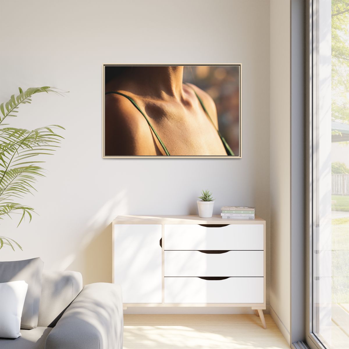 Golden Hour Matte Canvas - Framed Sunset Wall Art — Natural...