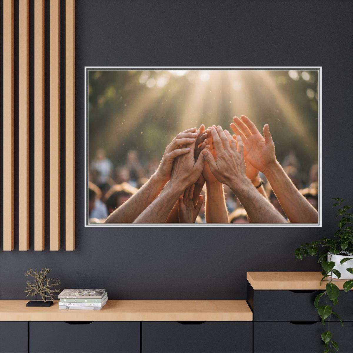 Matte Canvas, Framed - Golden Rays of Unity Wall Art (10×8...