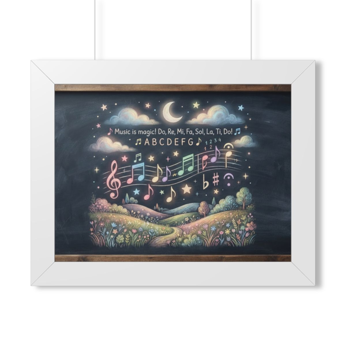 Framed Horizontal Poster - Melody Meadows — White (14×11......