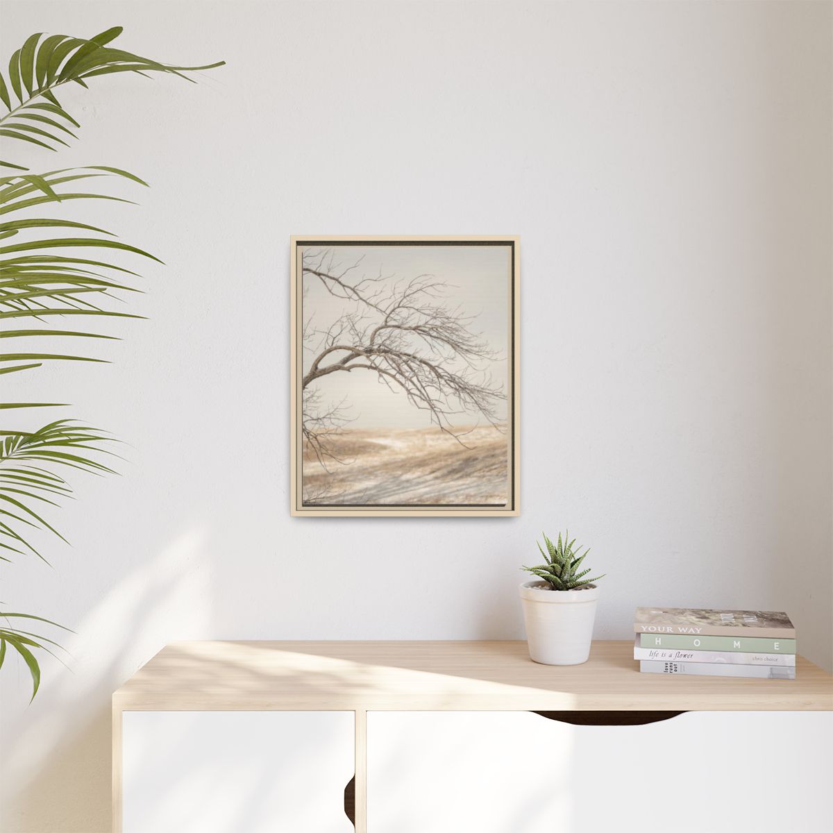 Matte Canvas, Framed - Winter Branch Solitude Landscape —......