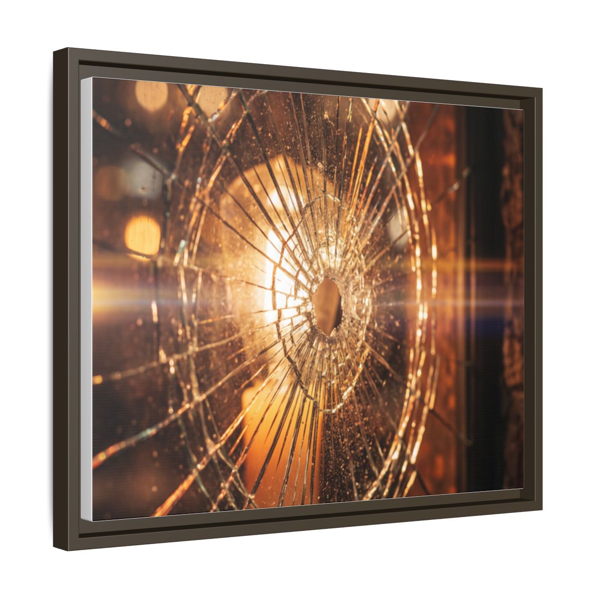 Framed Matte Canvas - Shattered Glass — Espresso / 1.25"