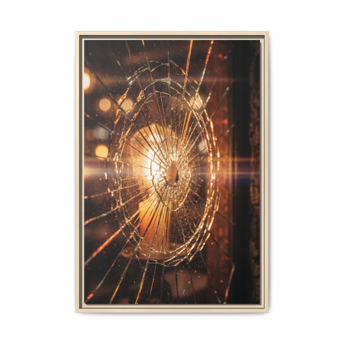 Framed Matte Canvas - Shattered Glass — Natural / 1.25"