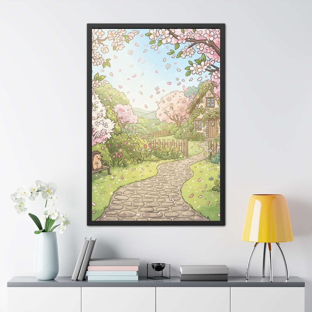 Framed Posters - Blossom Grove Cottagecore Art — Portrait......