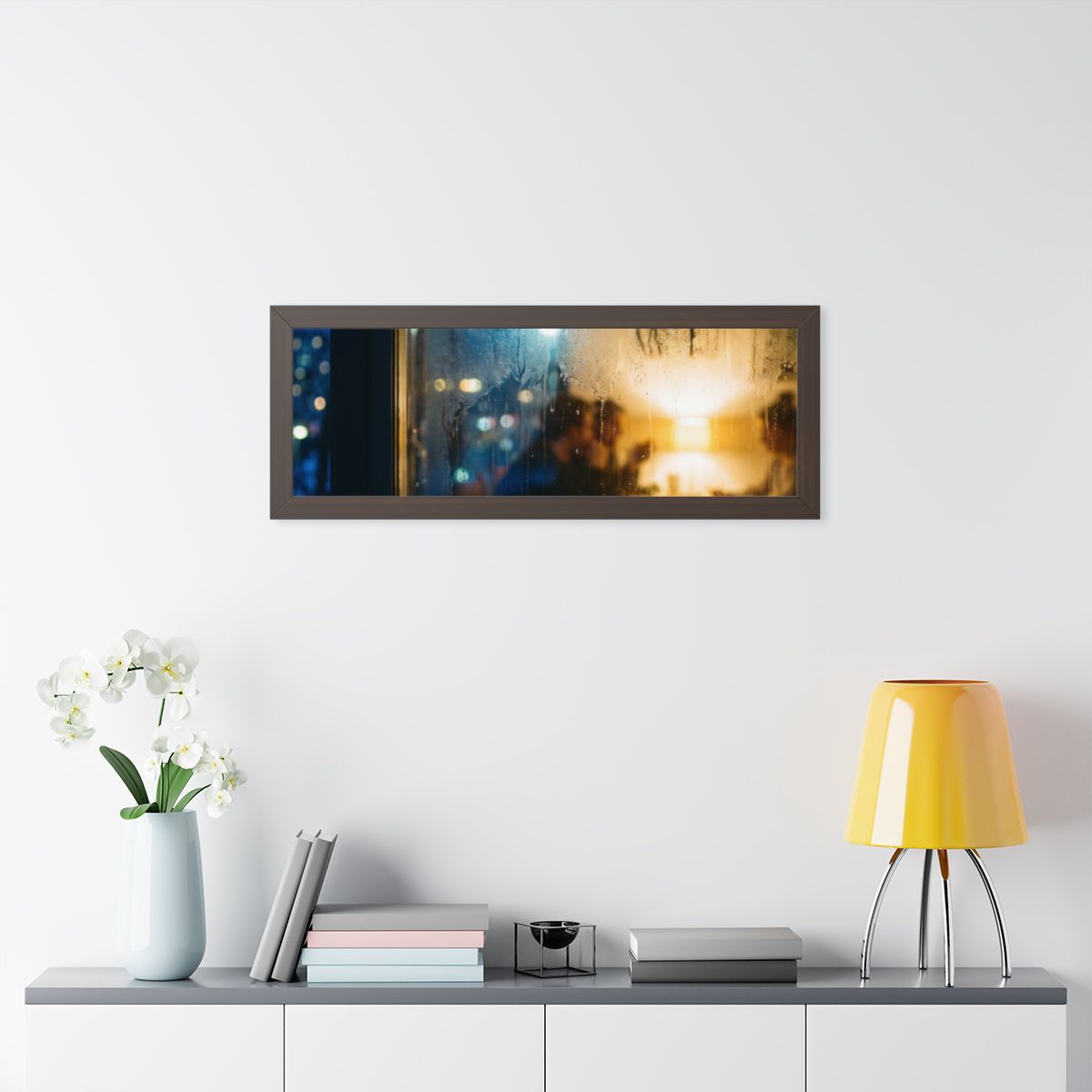 Framed Horizontal Poster - Twilight Gathering — Walnut... |...