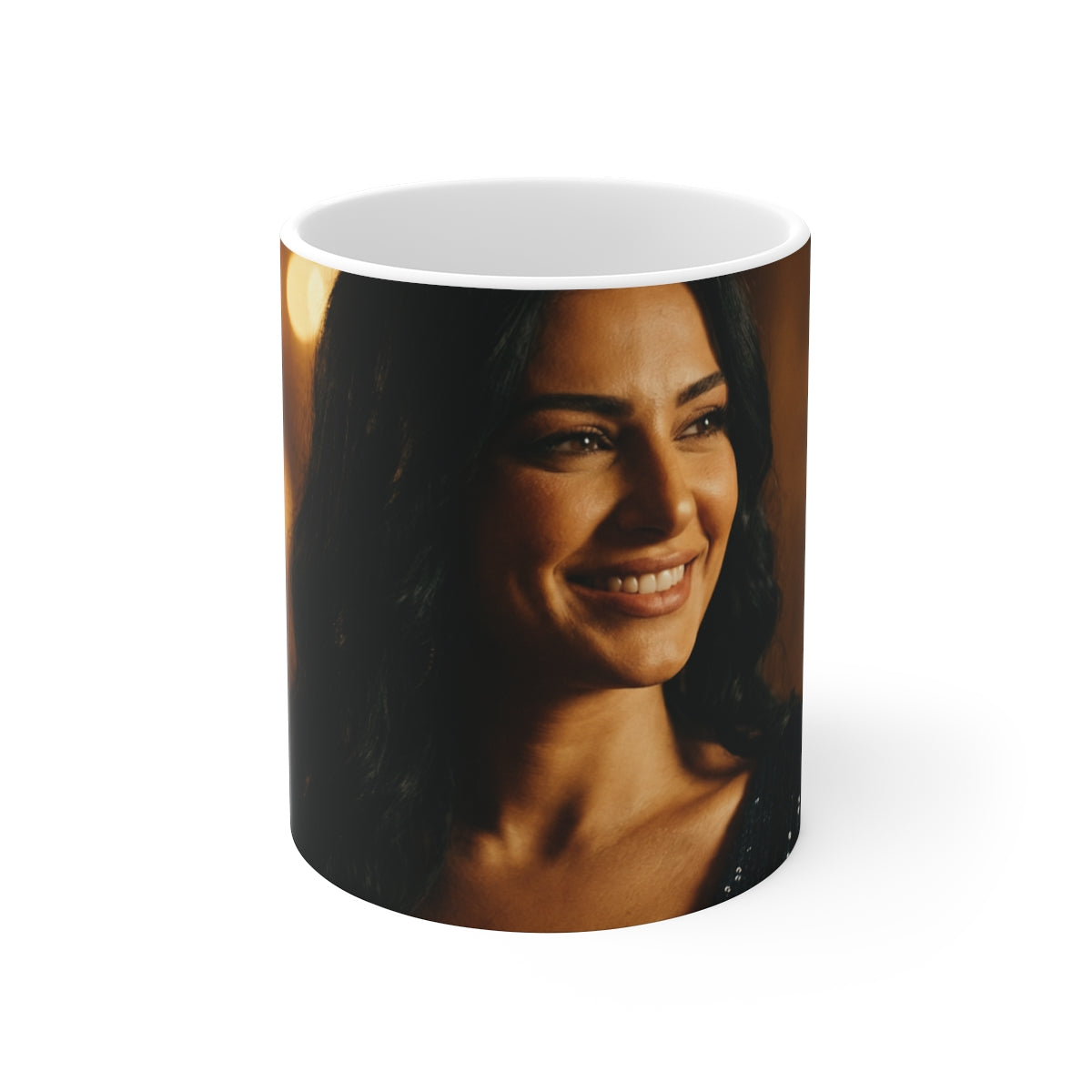 11oz White Mug - Golden Glamour Glow