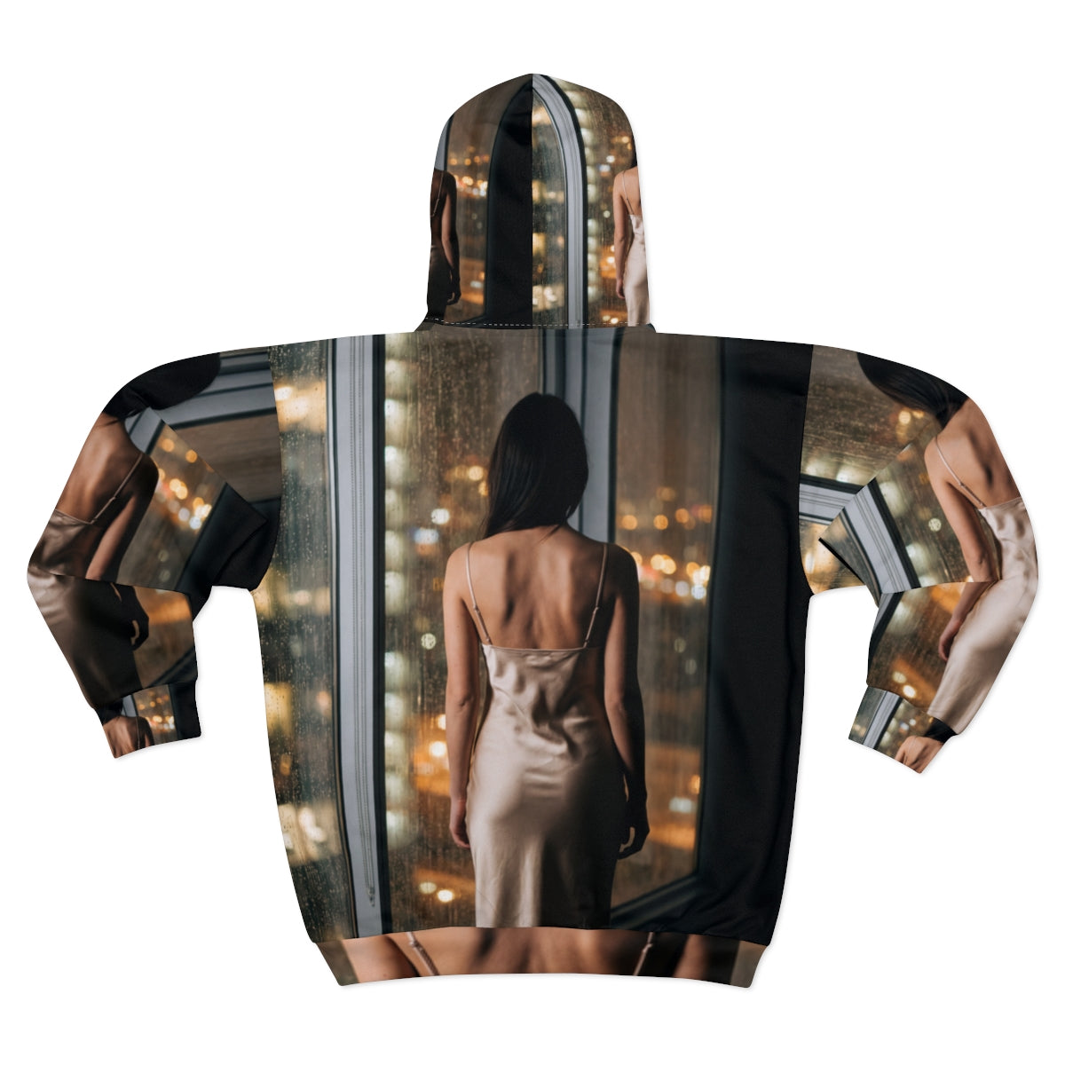 Unisex Kapuzenjacke mit Reißverschluss – Midnight Metropolis