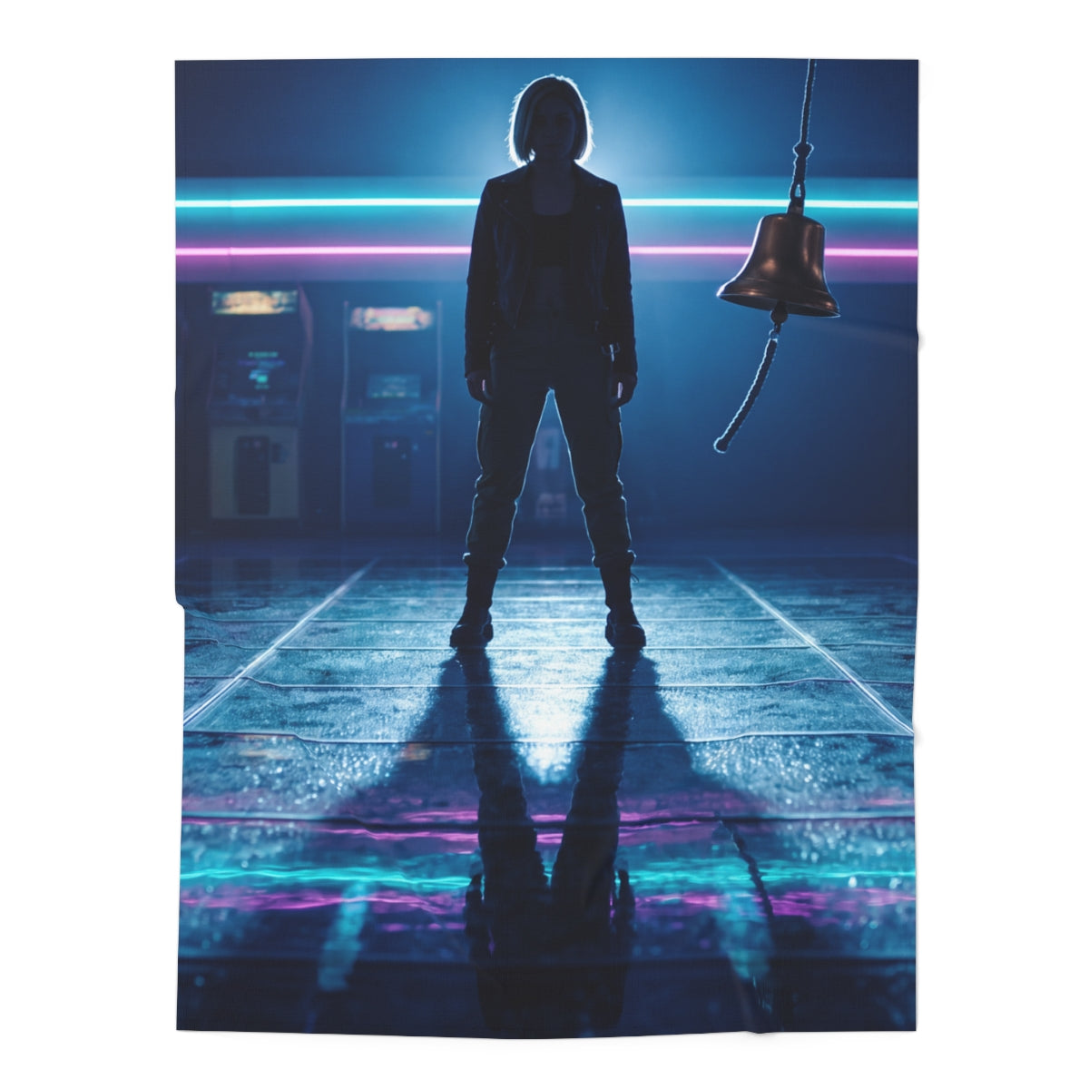 Cyberpunk Arcade Neon Baby Swaddle Blanket