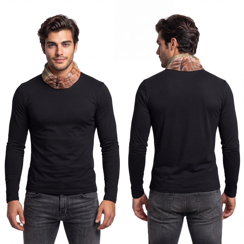 Men's Lightweight Neck Gaiter - Golden Rays of Unity Wall......