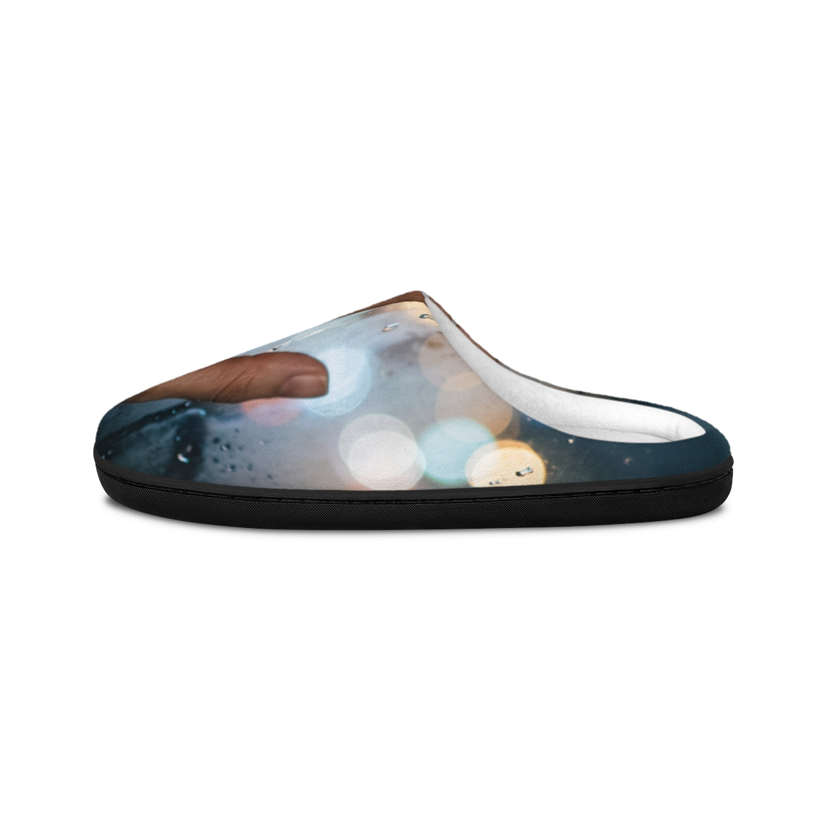 Men's Indoor Slippers with Rainy City Art