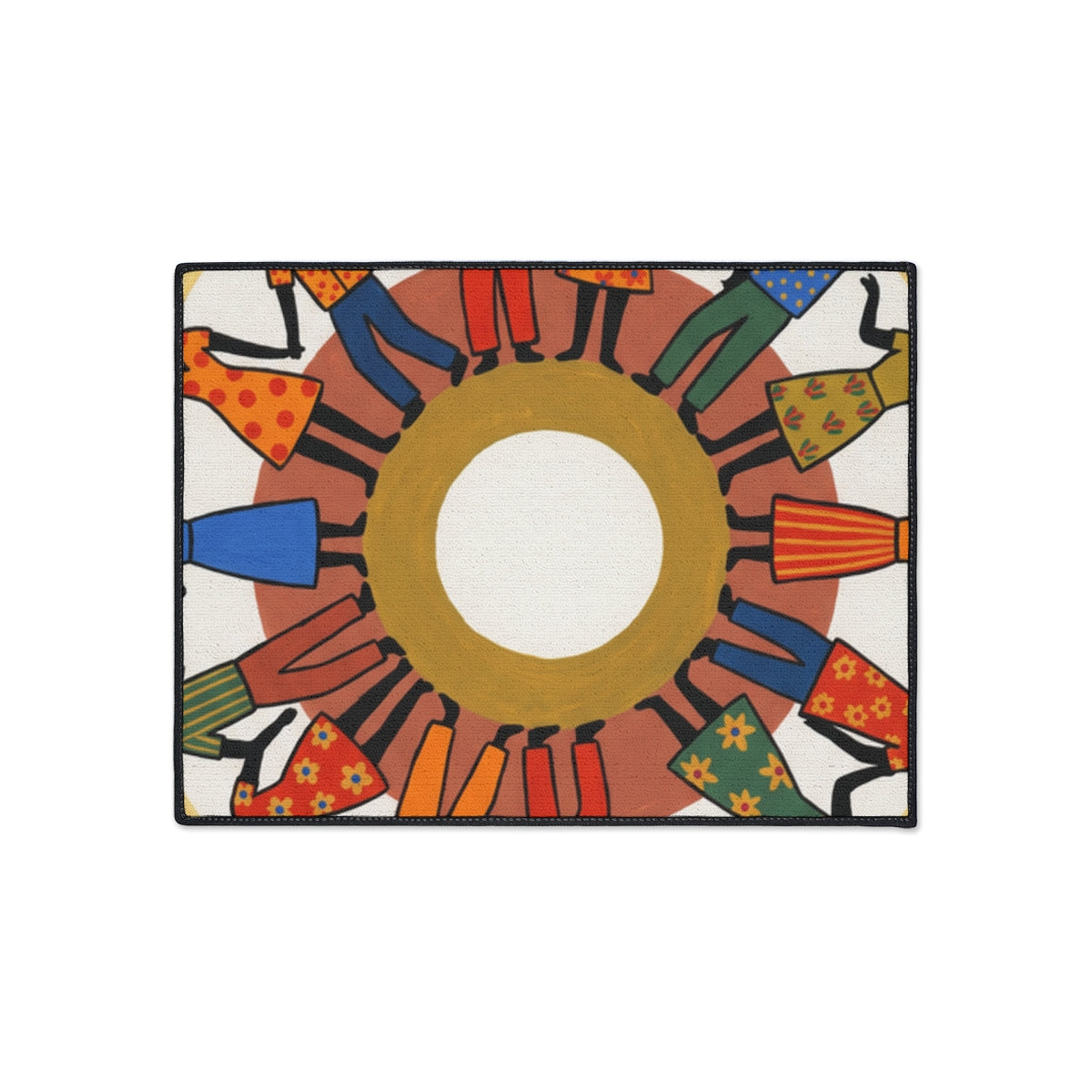 Heavy Duty Floor Mat - Unity Mandala Folk Art | Echovira...